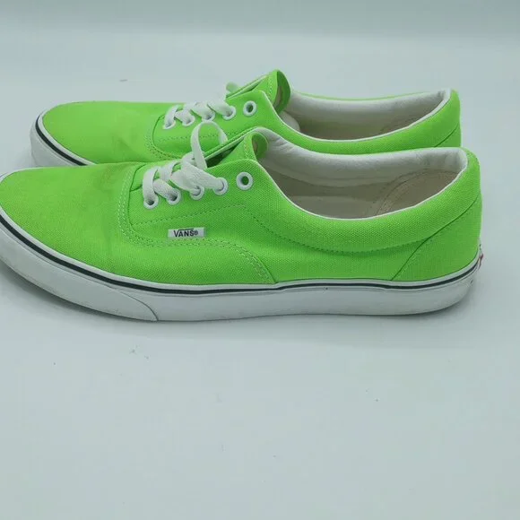 Vans Era Neon Lime Green Sneakers Unisex Low Top Men's 10.5 Canvas Skate Shoes - Picture 5 of 15